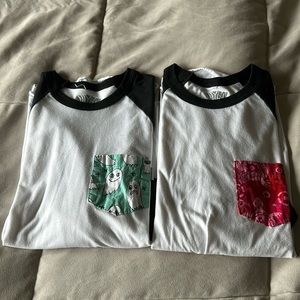 ✨2 Pack Bundle | Serengetee Pocket Tee Baseball Half Sleeve | Mens Small
